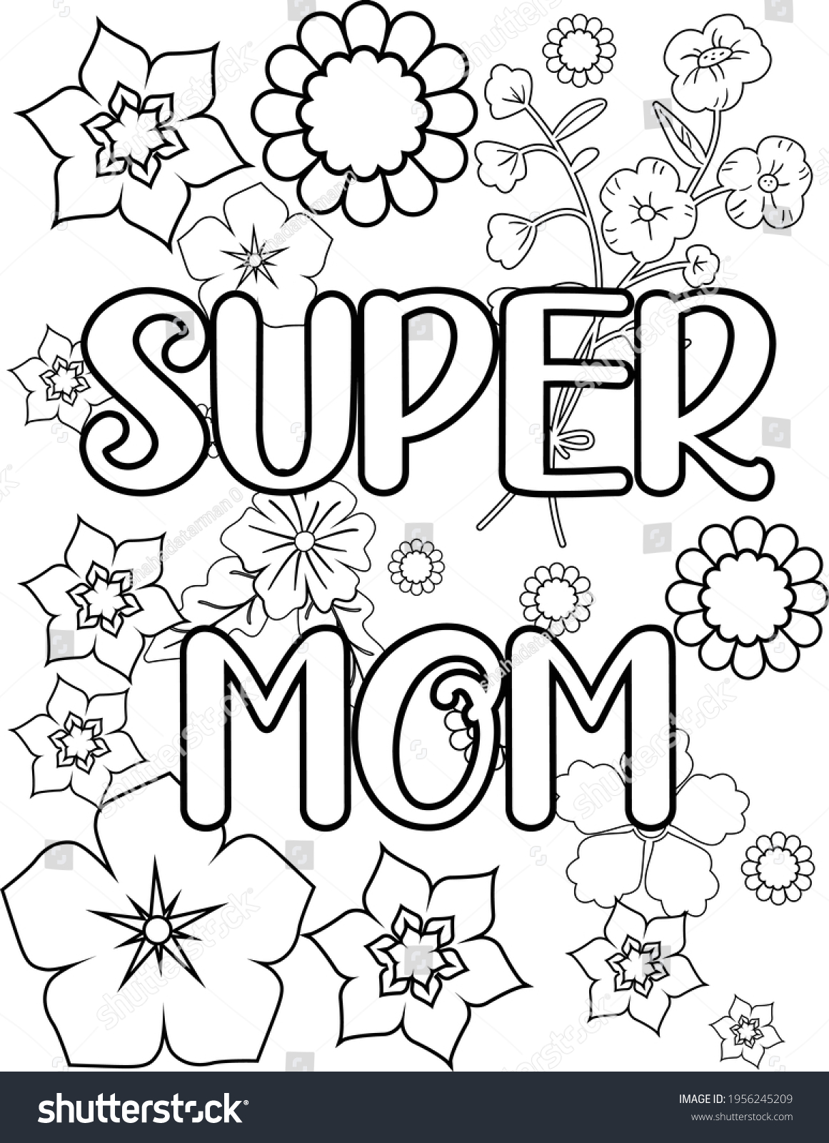 Mothers day coloring page over royalty