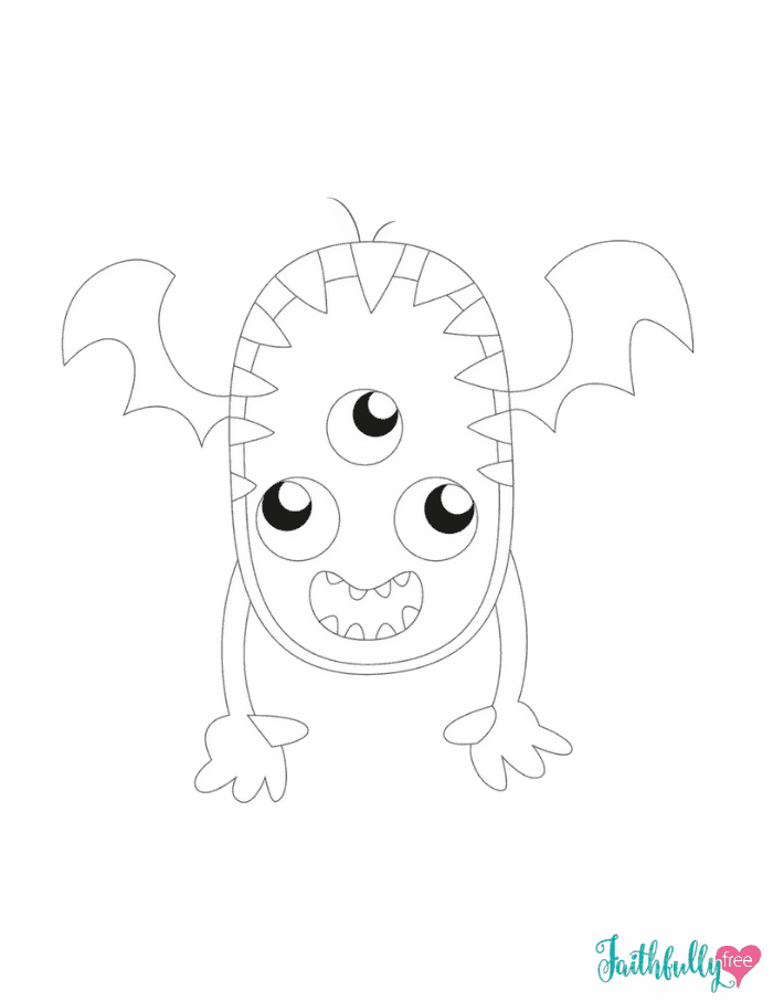 Monster coloring pages free printables faithfully free