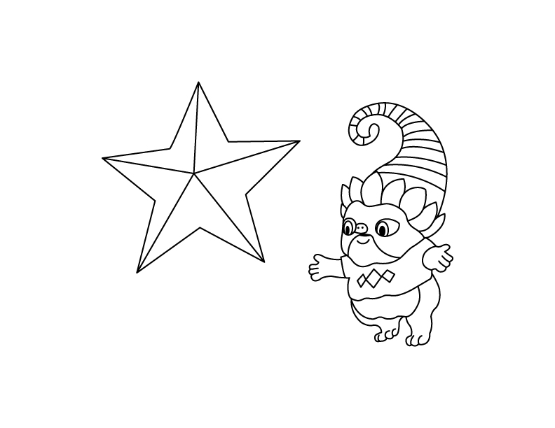 Super monsters and the wish star colouring page