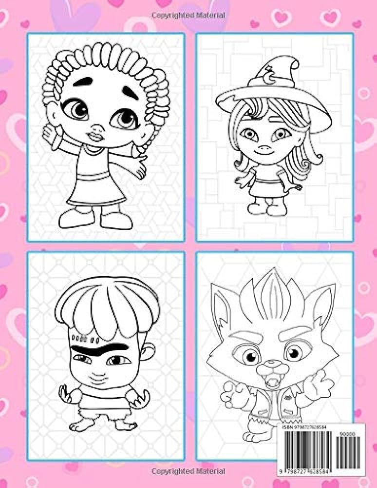 Super monsters coloring book giant great pages with premium quality images relaxing coloring book with adorable monsters helps ease fatigue stress reduce stress for fans of all ages gentile fatima