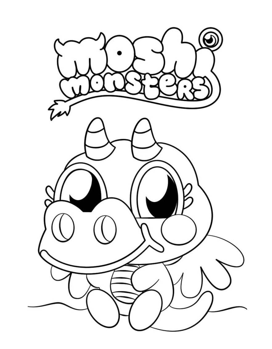 Cute moshi monster coloring page