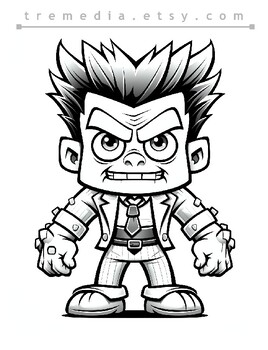 Little super monsters coloring page kid frankenstein halloween fun for kids