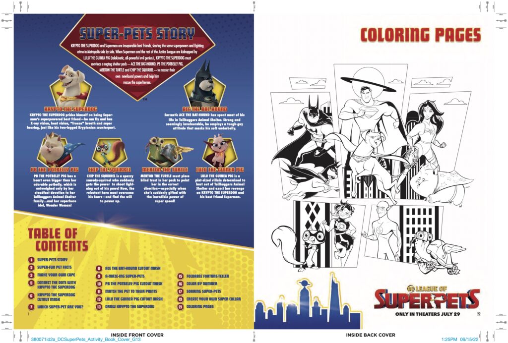 Free printable dc league of super pets coloring pages