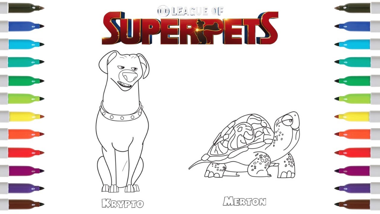 Dc league of super pets coloring book pages krypto merton