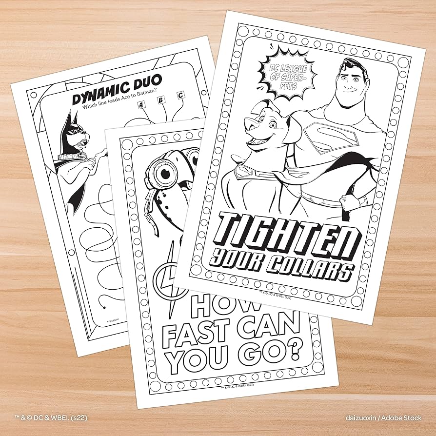 Dc ics leauge of super pets page ultimate coloring and activity book with stickers and a poster toys games