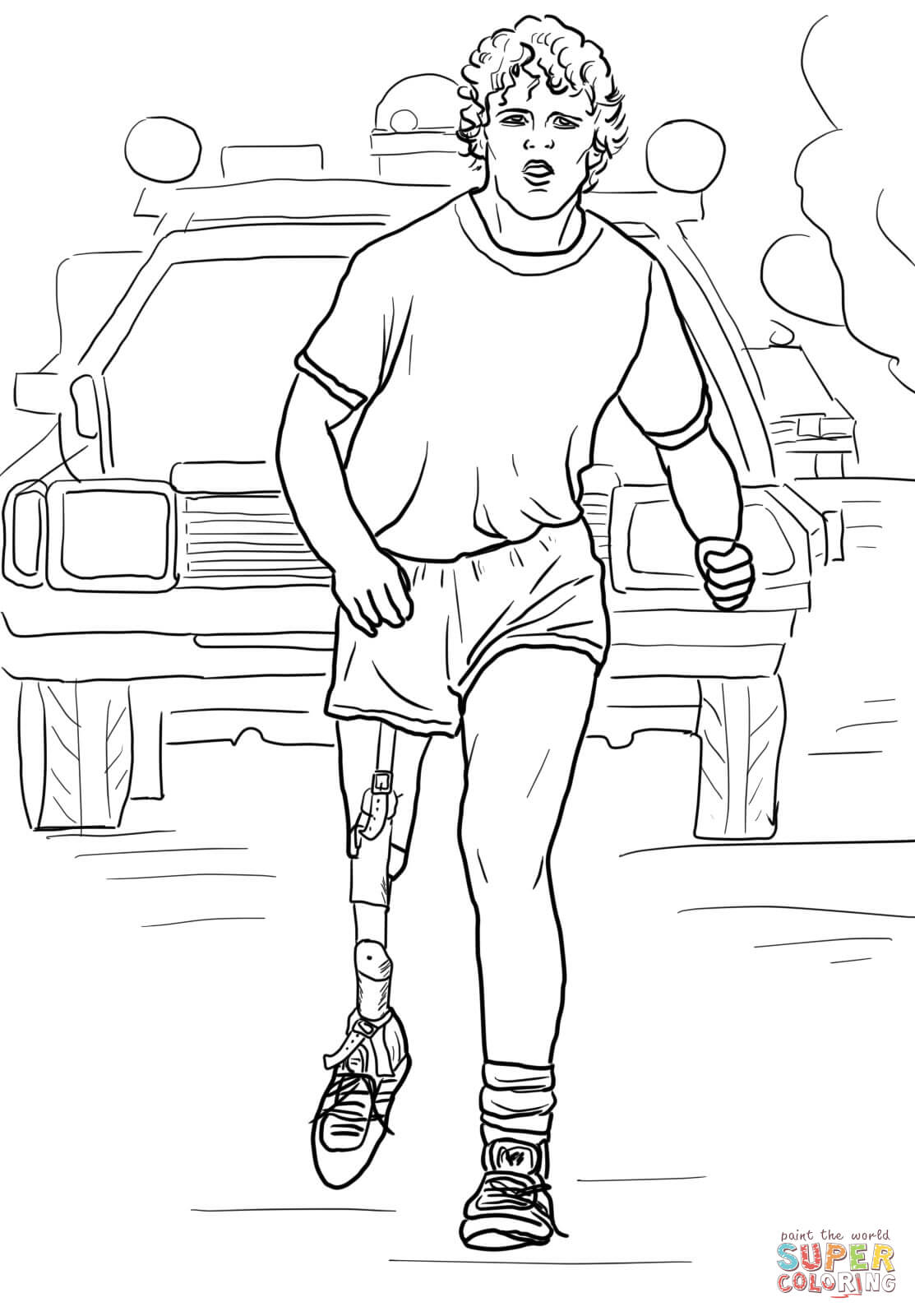 Terry fox run coloring page free printable coloring pages