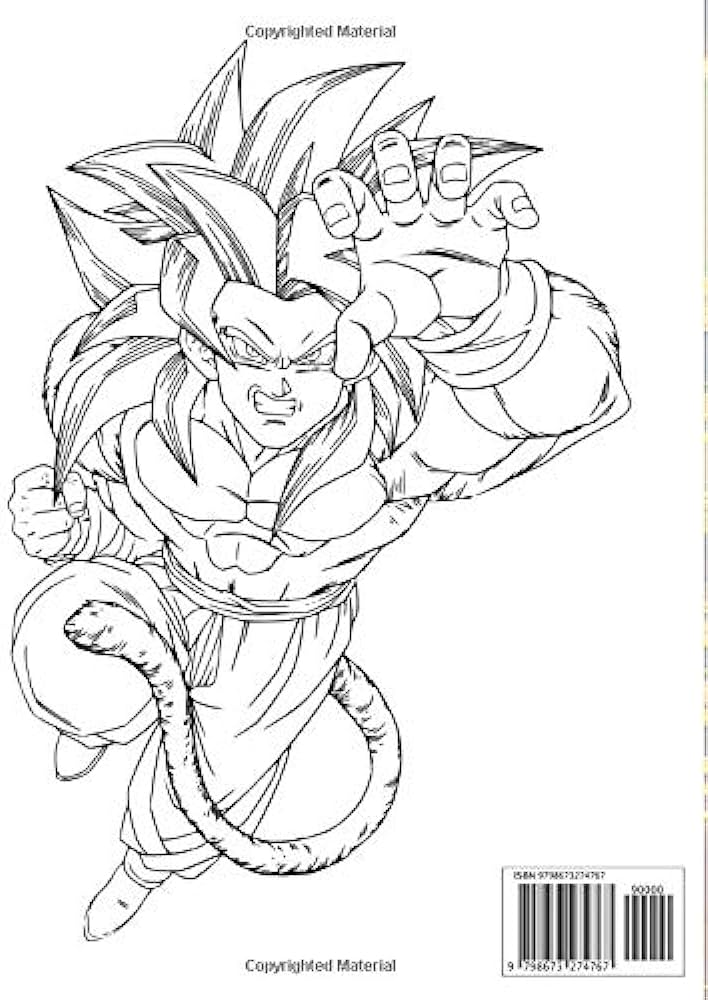 Son goku coloring book favorite japanese manga super saiyan coloring book for adults kids relaxation gift greenwood brenda books