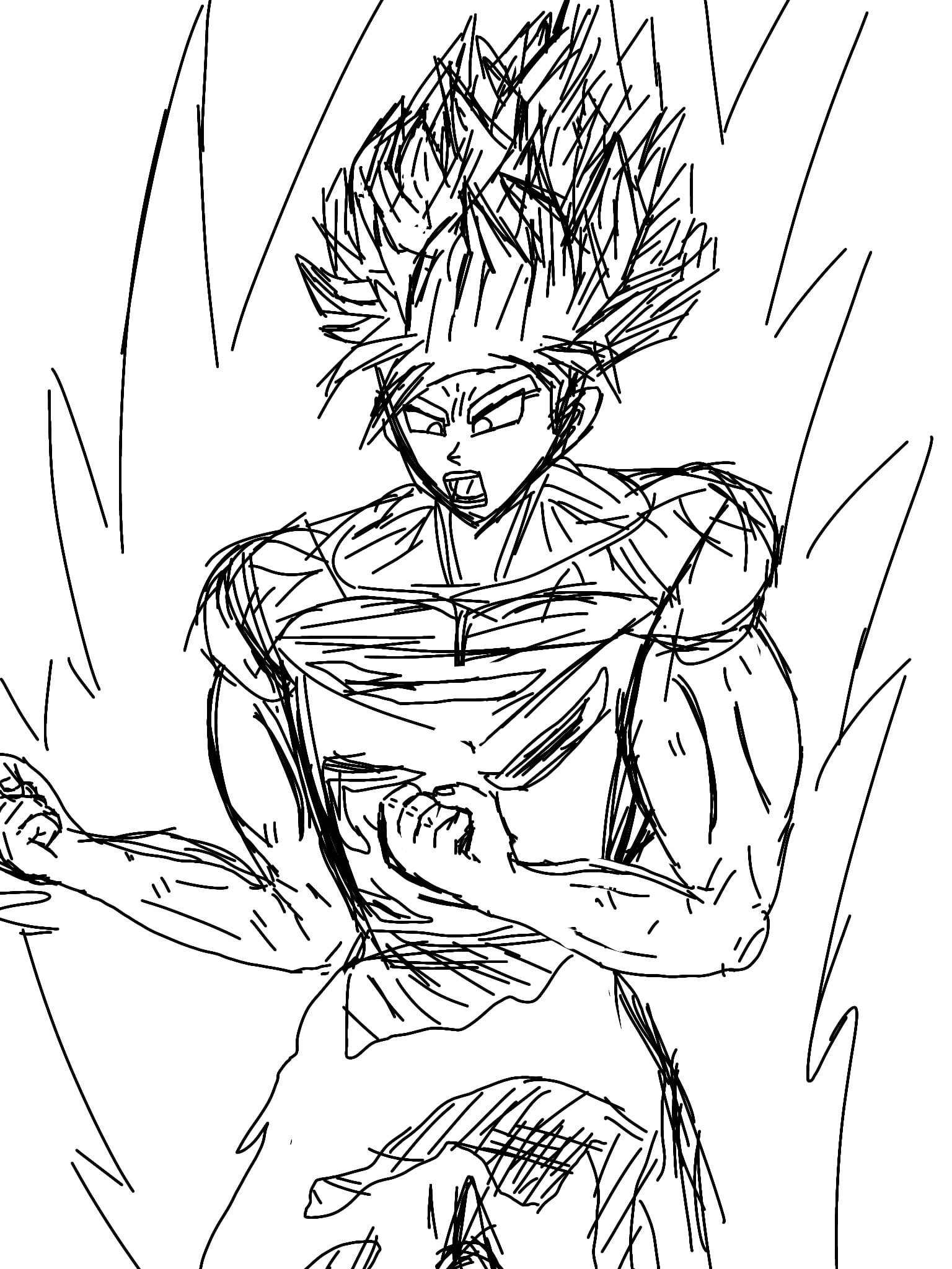 I sketched super saiyan goku sorry if the hands look slightly screwed up im bad at hands rdragonballsuper