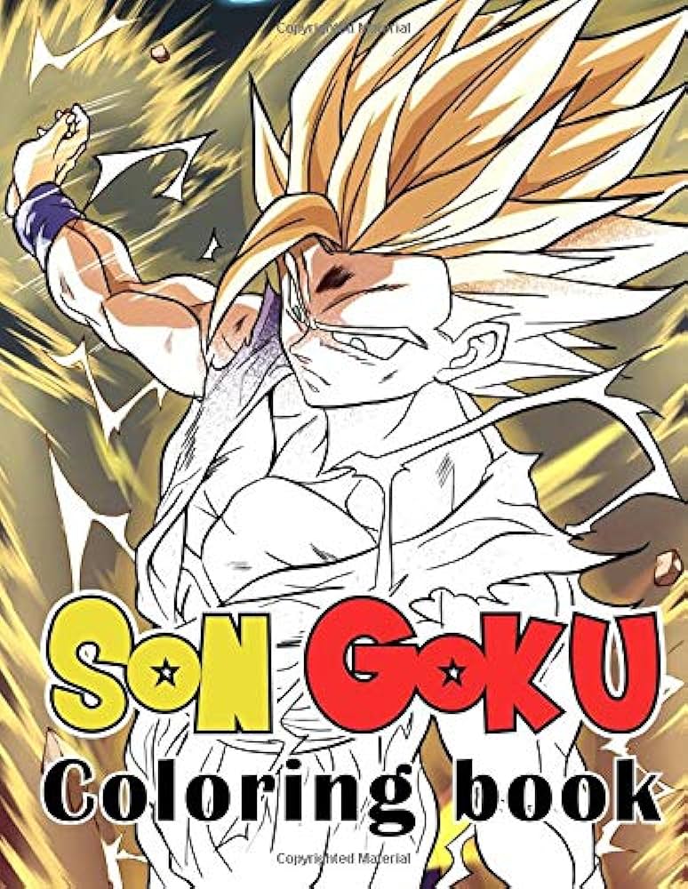 Son goku coloring book favorite japanese manga super saiyan coloring book for adults kids relaxation gift greenwood brenda books