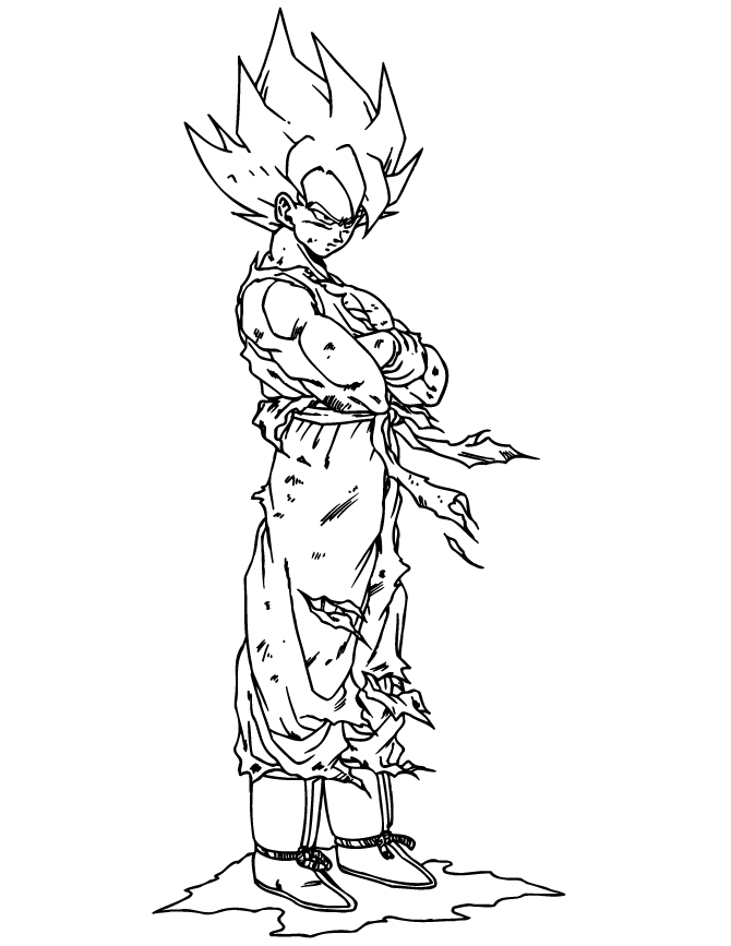 Super saiyan goku coloring