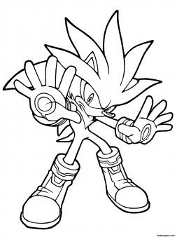 Printable sonic the hedgehog silver coloring in sheets