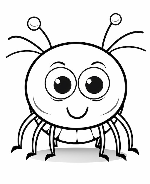 Premium ai image easy peasy spider fun super simple coloring page for kids cartoon style