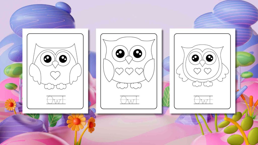 Free super simple owl coloring pages