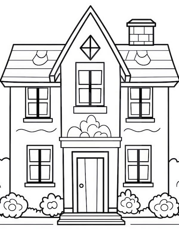 House coloring pages for adults and kids