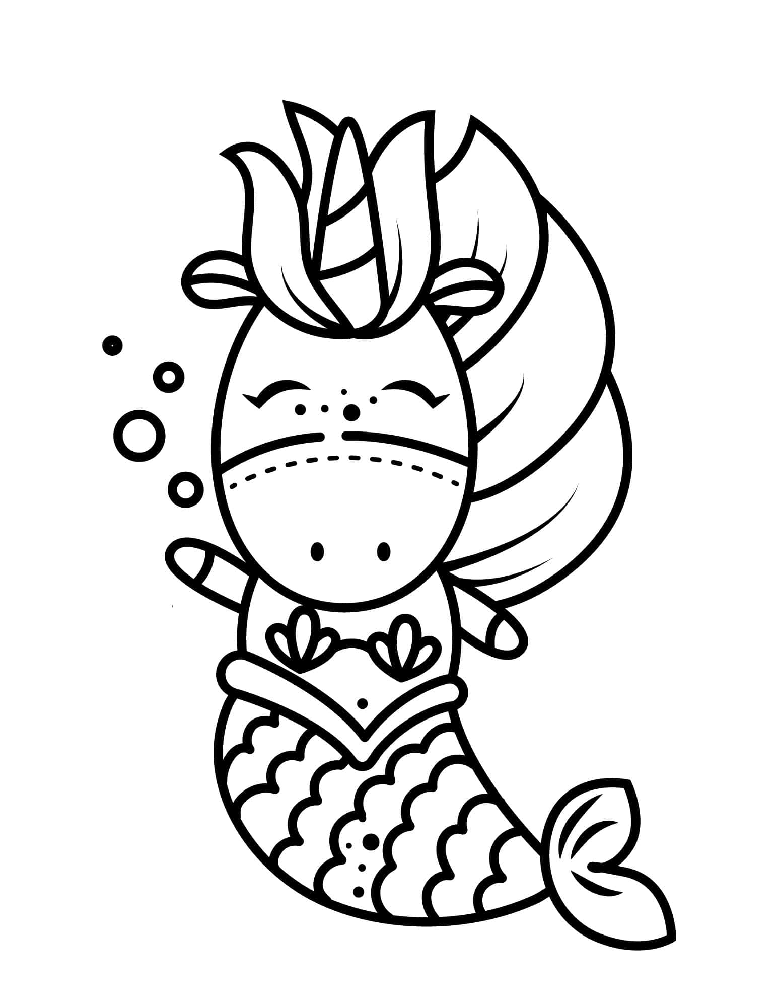 Mermaid coloring pages for kids and adults