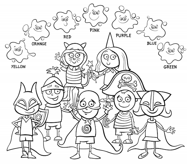 Premium vector basic colors educational coloring book