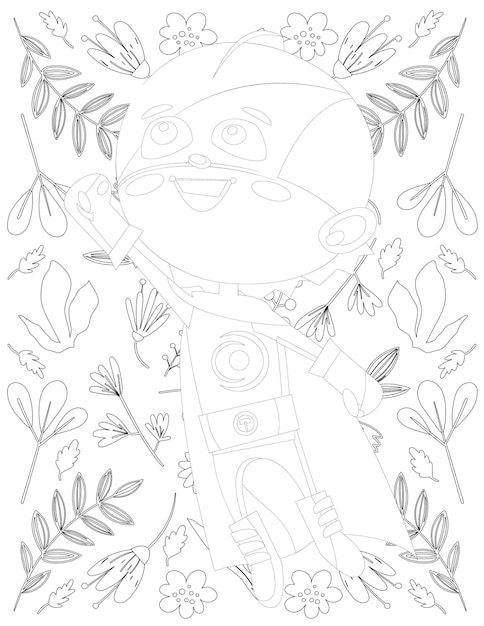 Premium vector monster coloring page monster vector monster white and black monster coloring for kids