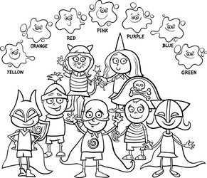 Colors green basic for children vector images over