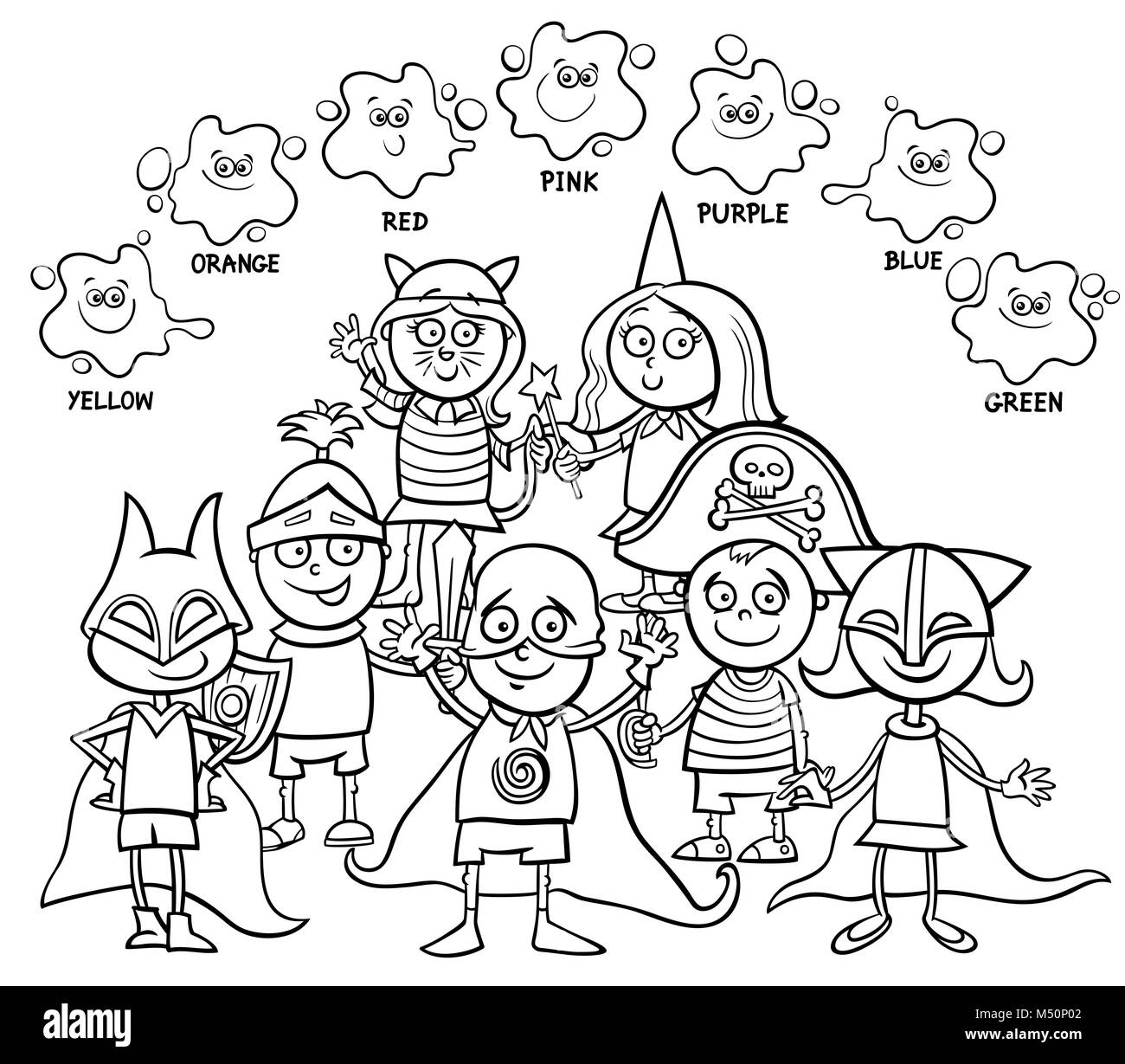 Primary colors cartoon set hi