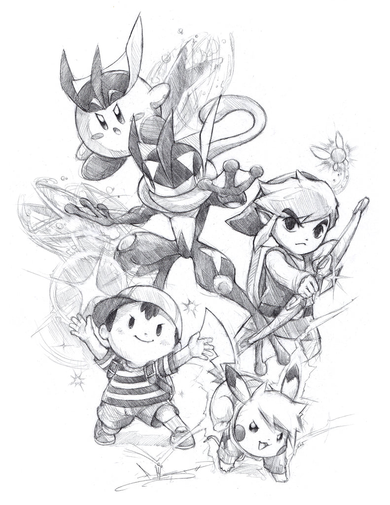 Smash bros character sketch commission