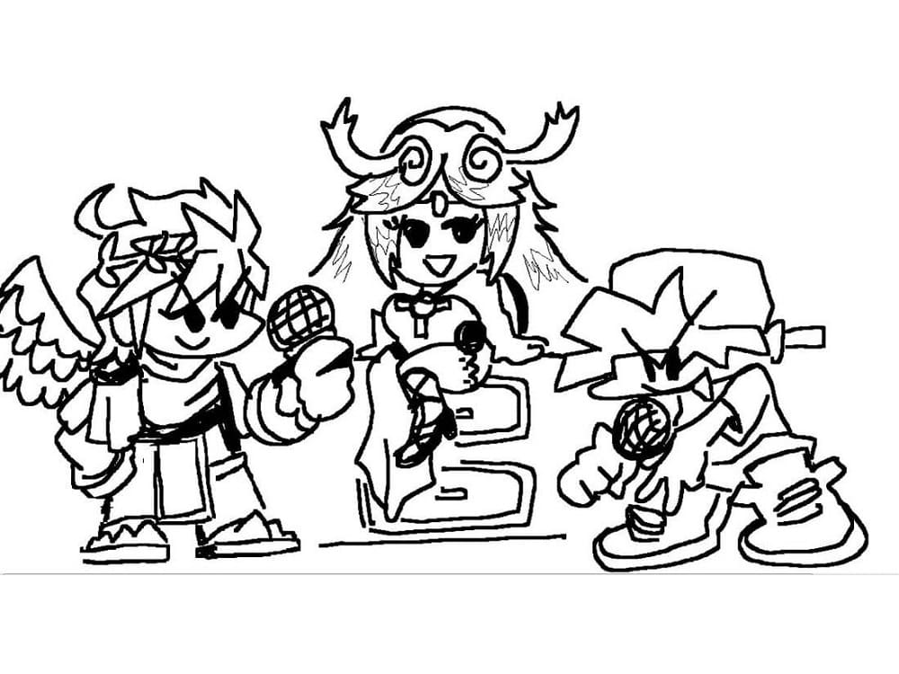 Friday night funkin dance coloring page