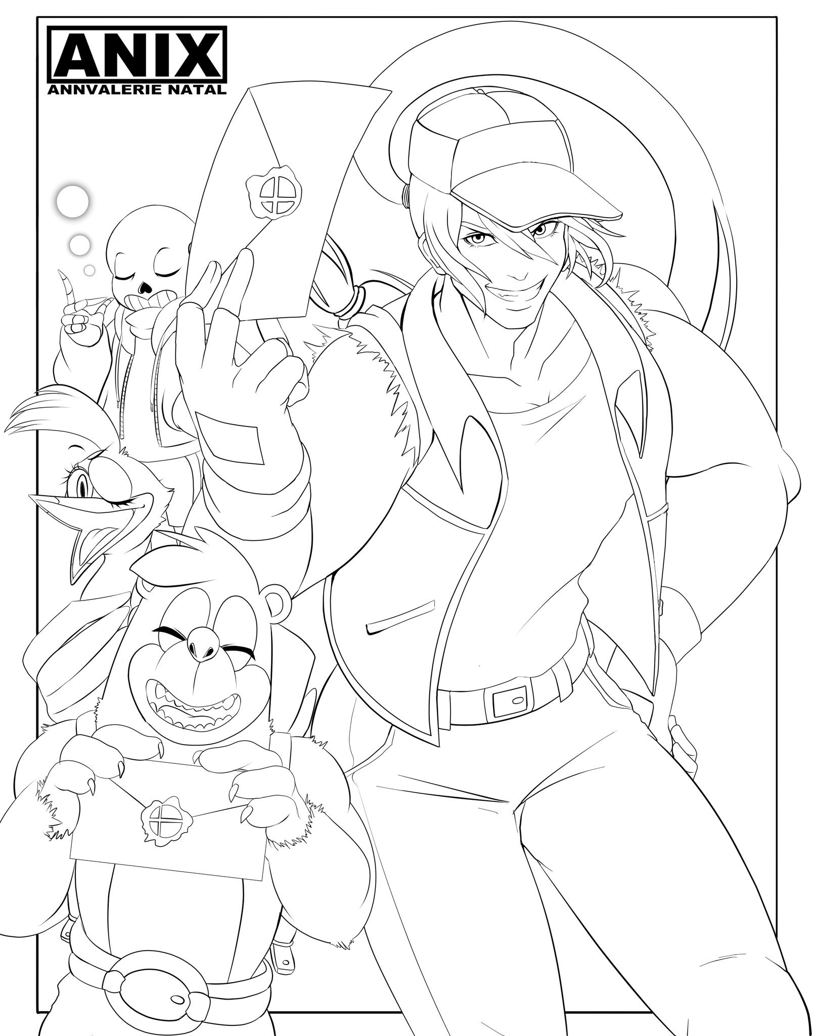 Ðmissions openedð on x lineart for super smash bros ultimate dlc fighters and banjokazooie and terrybogard plus sans will be coloring this traditionally since i miss my markers a lot