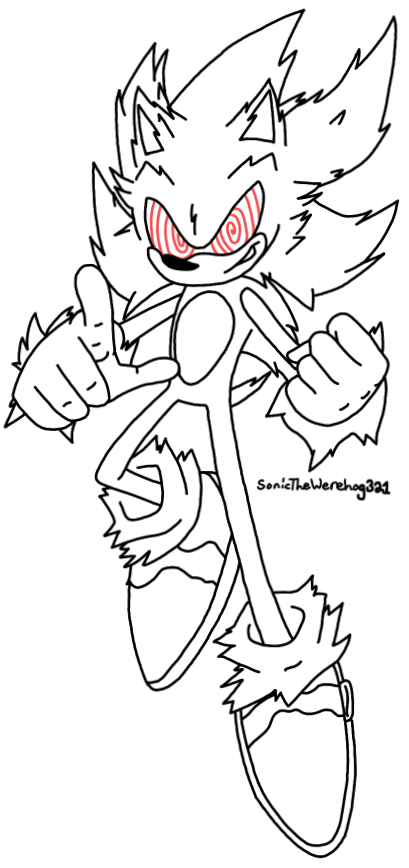 Fleetway super sonic drawing pose read desc by thatoneguywhoseesyou on