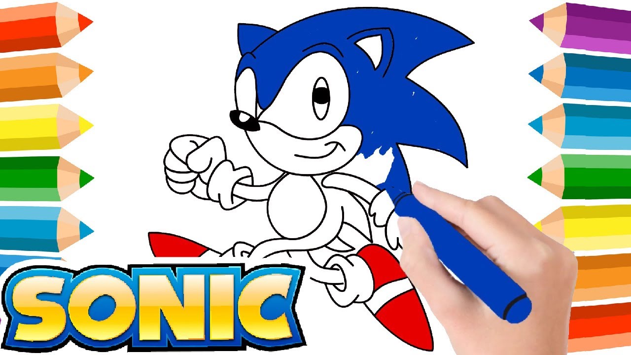 How to draw color sonic easily ð coloring and drawing for kids