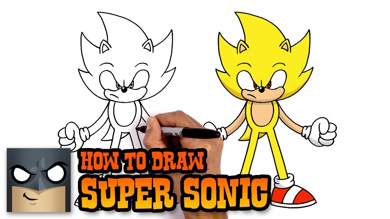 How to draw super sonic studio art tutorial