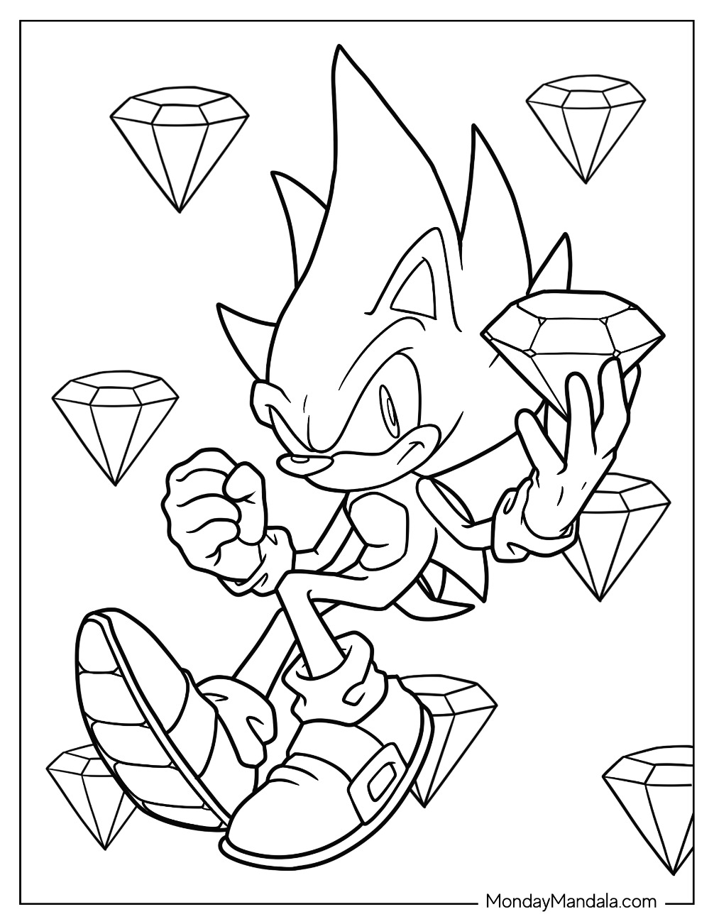Super sonic coloring pages free pdf printables