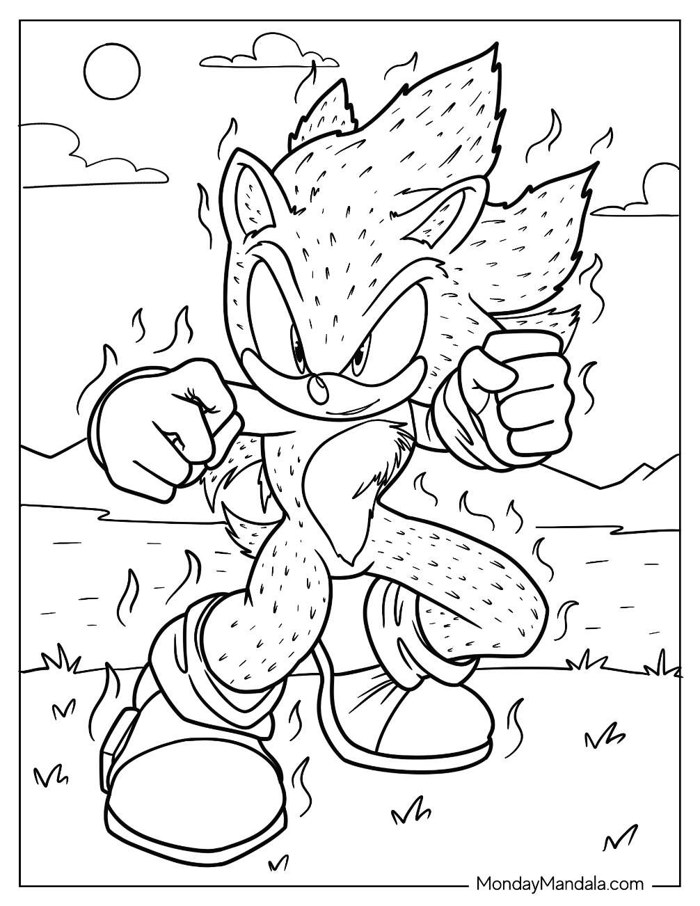 Super sonic coloring pages free pdf printables