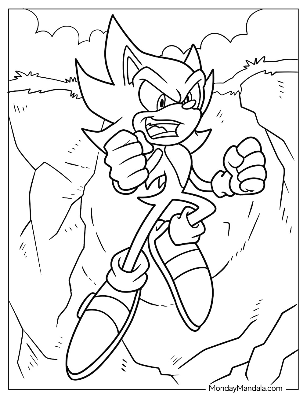 Super sonic coloring pages free pdf printables
