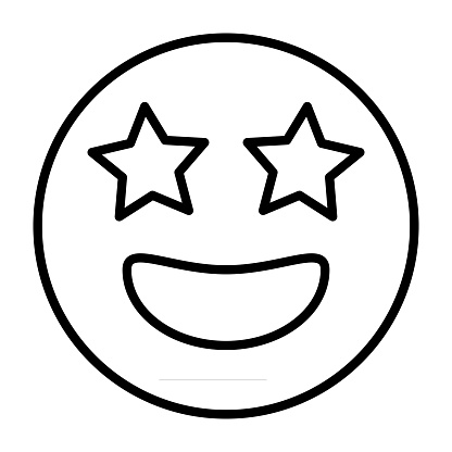 Superstar emoticon with starry eyes icon vector star emoji sign for graphic design symbol website social media mobile app ui illustration stock illustration
