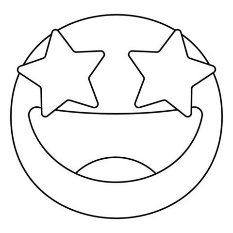 Star struck emoji coloring page free printable coloring pages