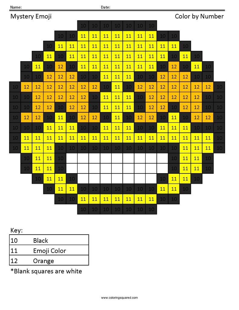 Emoji color by number