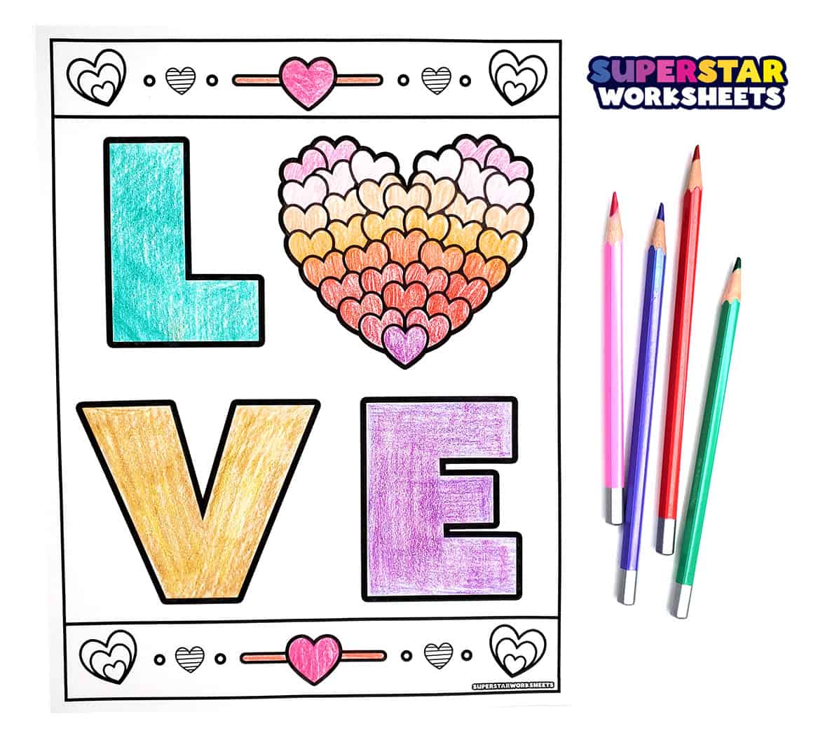 Valentines day coloring pages