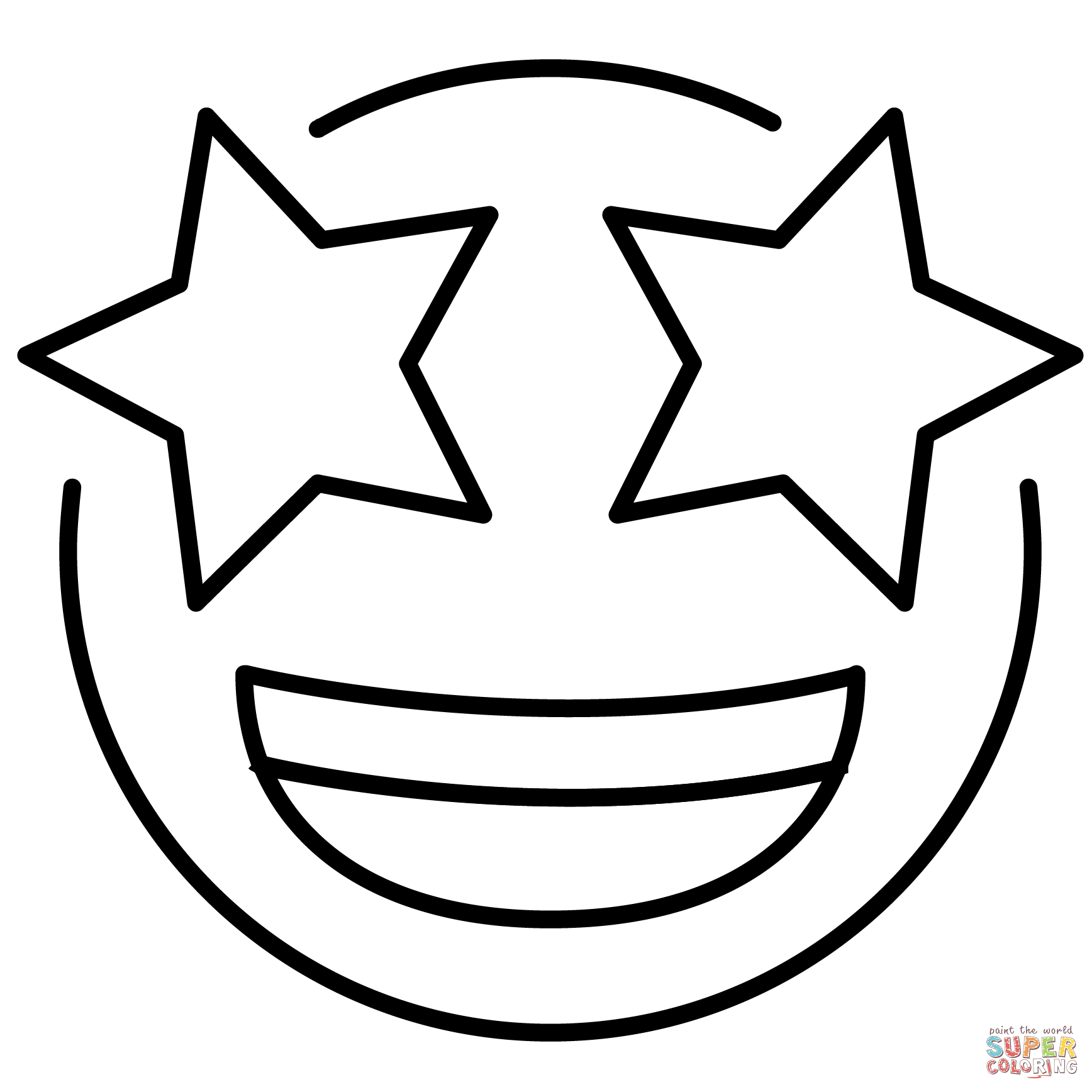 Star struck emoji coloring page free printable coloring pages