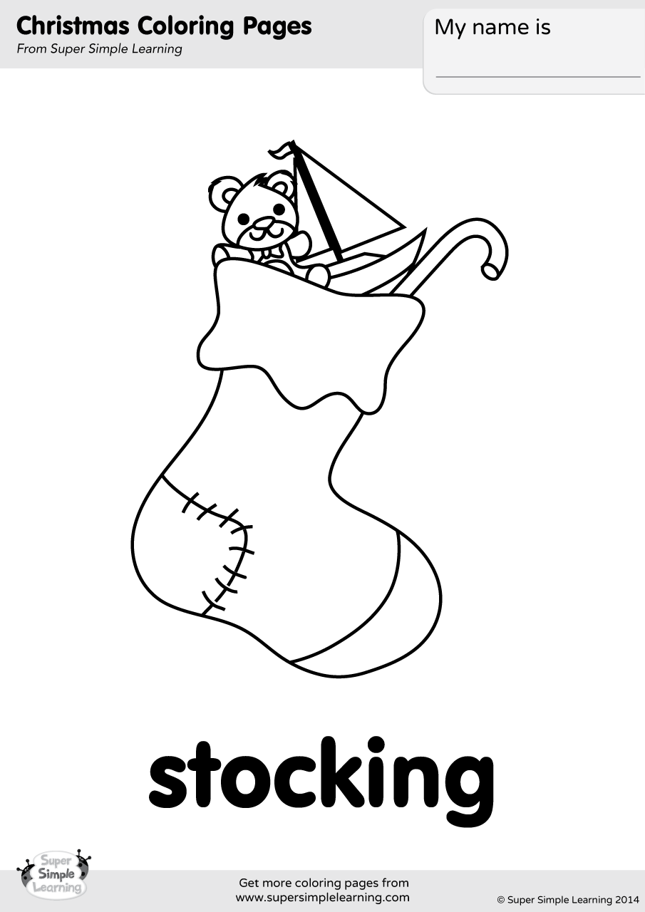 Stocking coloring page