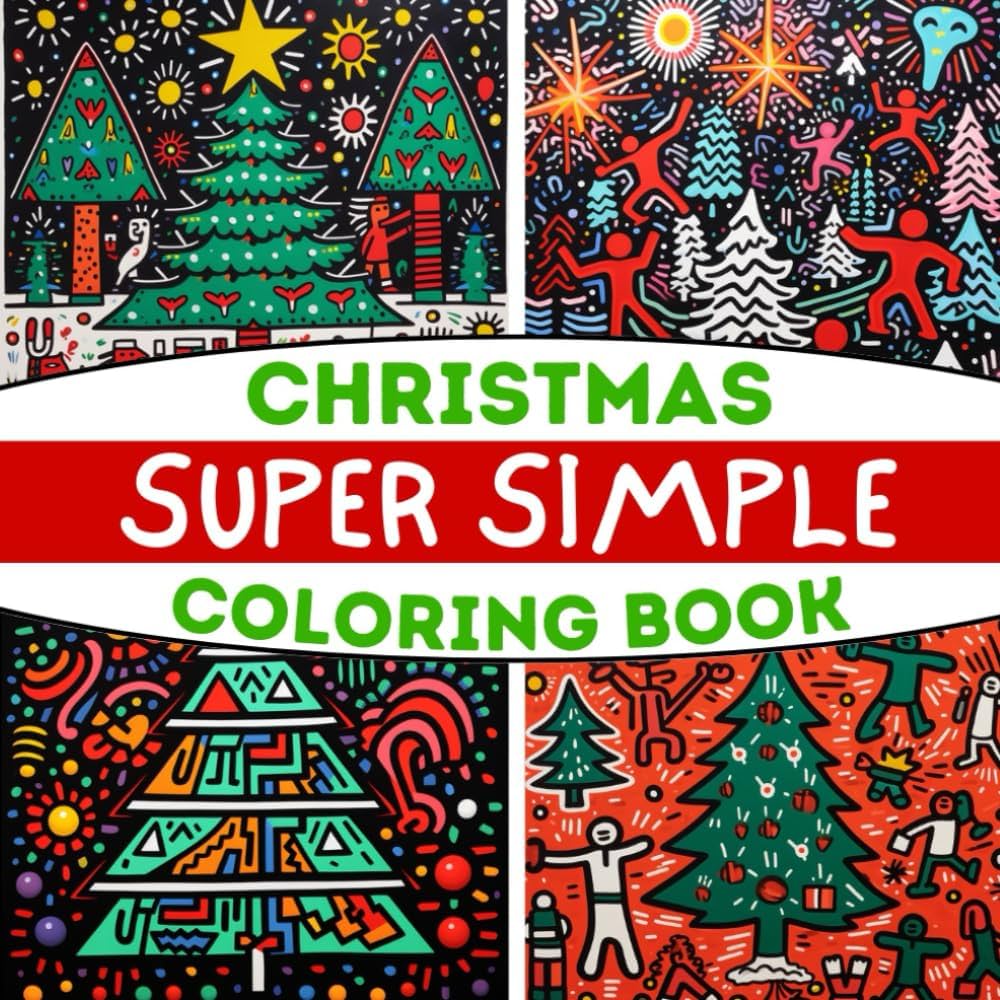 Christmas stocking stuffers super simple loring book for all ages large print bold and easy stress