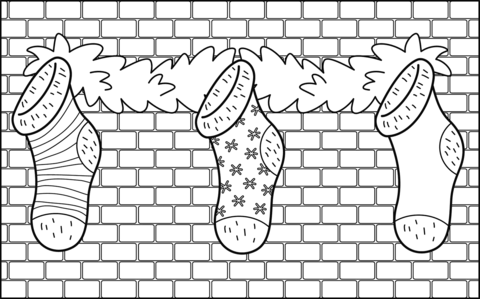 Christmas stocking coloring page free printable coloring pages