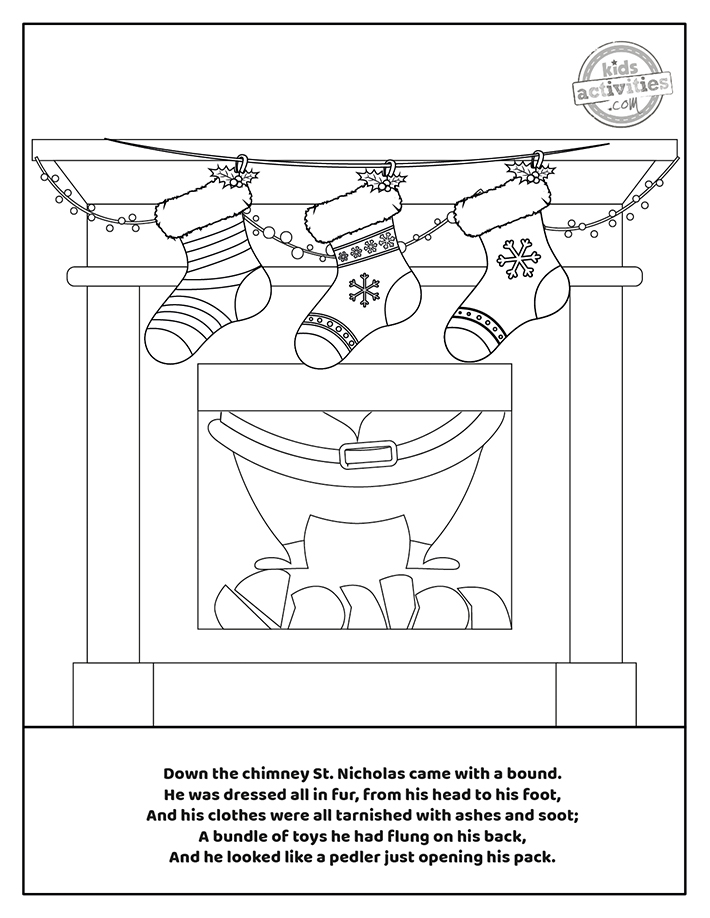 Free christmas coloring book twas the night before christmas kids activities blog