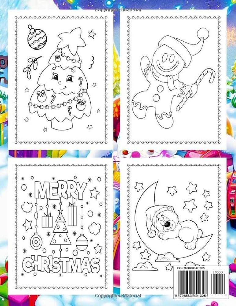 Christmas coloring book for toddlers big and very easy to color with such as super cute santa claus christmas tree stockings playful snowman and so much more daniyel cherya