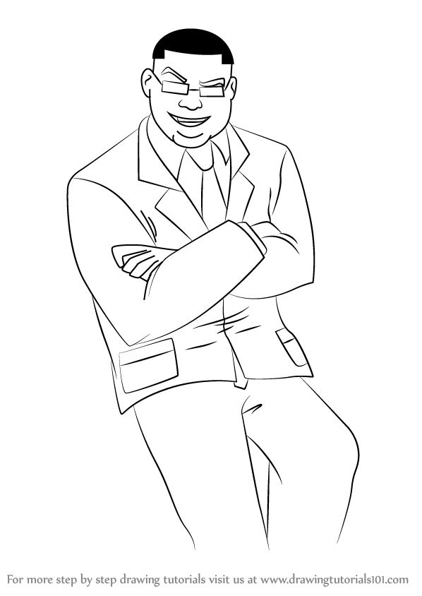Learn how to draw coach from supa strikas supa strikas step by step drawing tutorials drawings draw disney art drawings