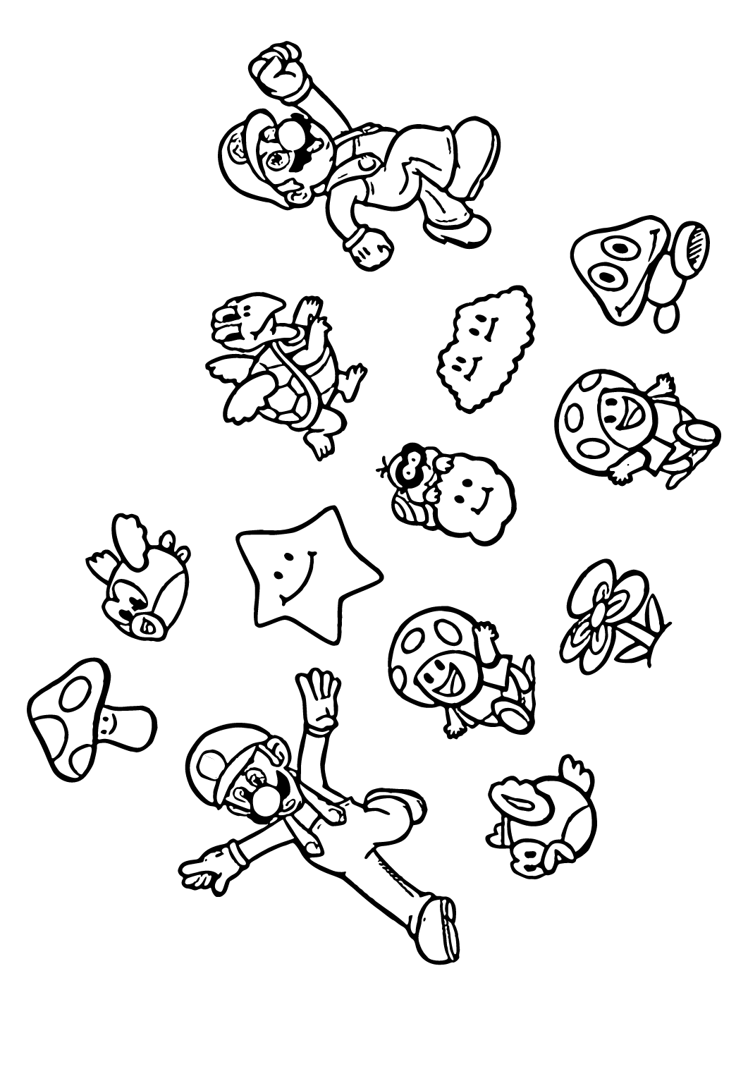 Free printable super mario strikers coloring page sheet and picture for adults and kids girls and boys