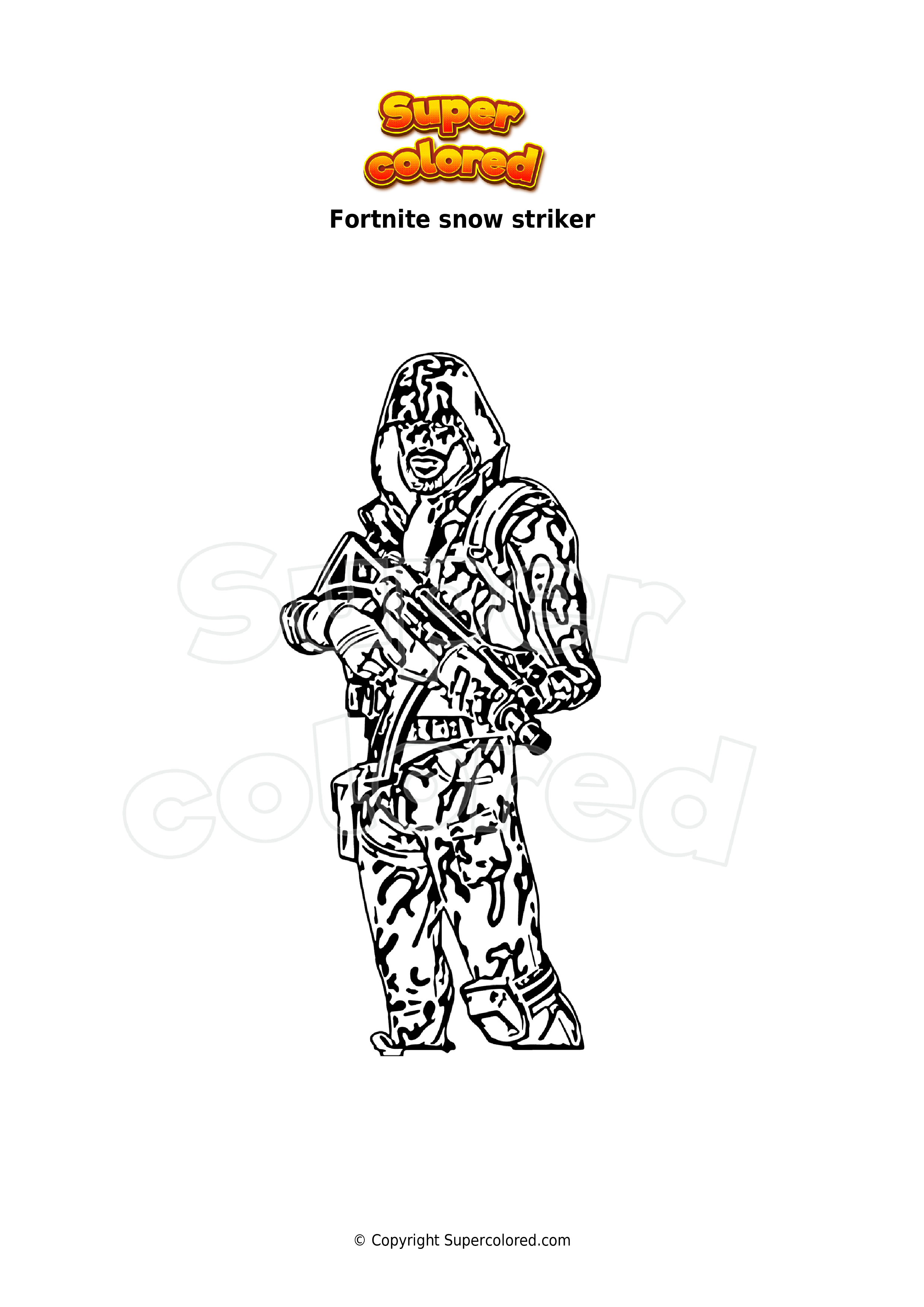 Coloring page fortnite snow striker