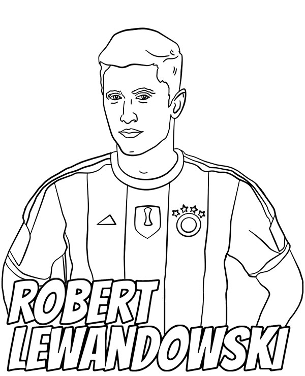 Robert lewandowski coloring page soccer player football striker
