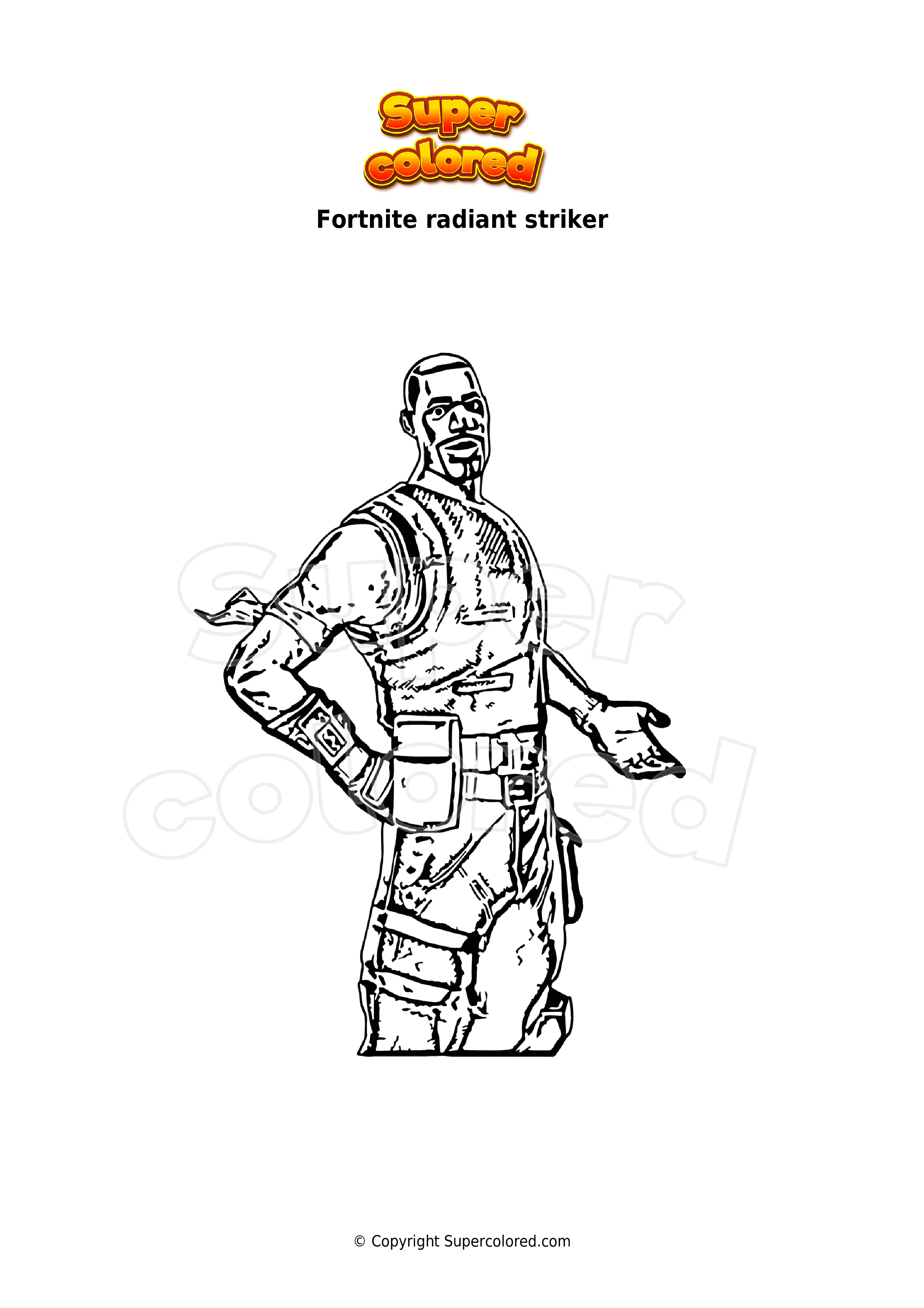 Coloring page fortnite radiant striker