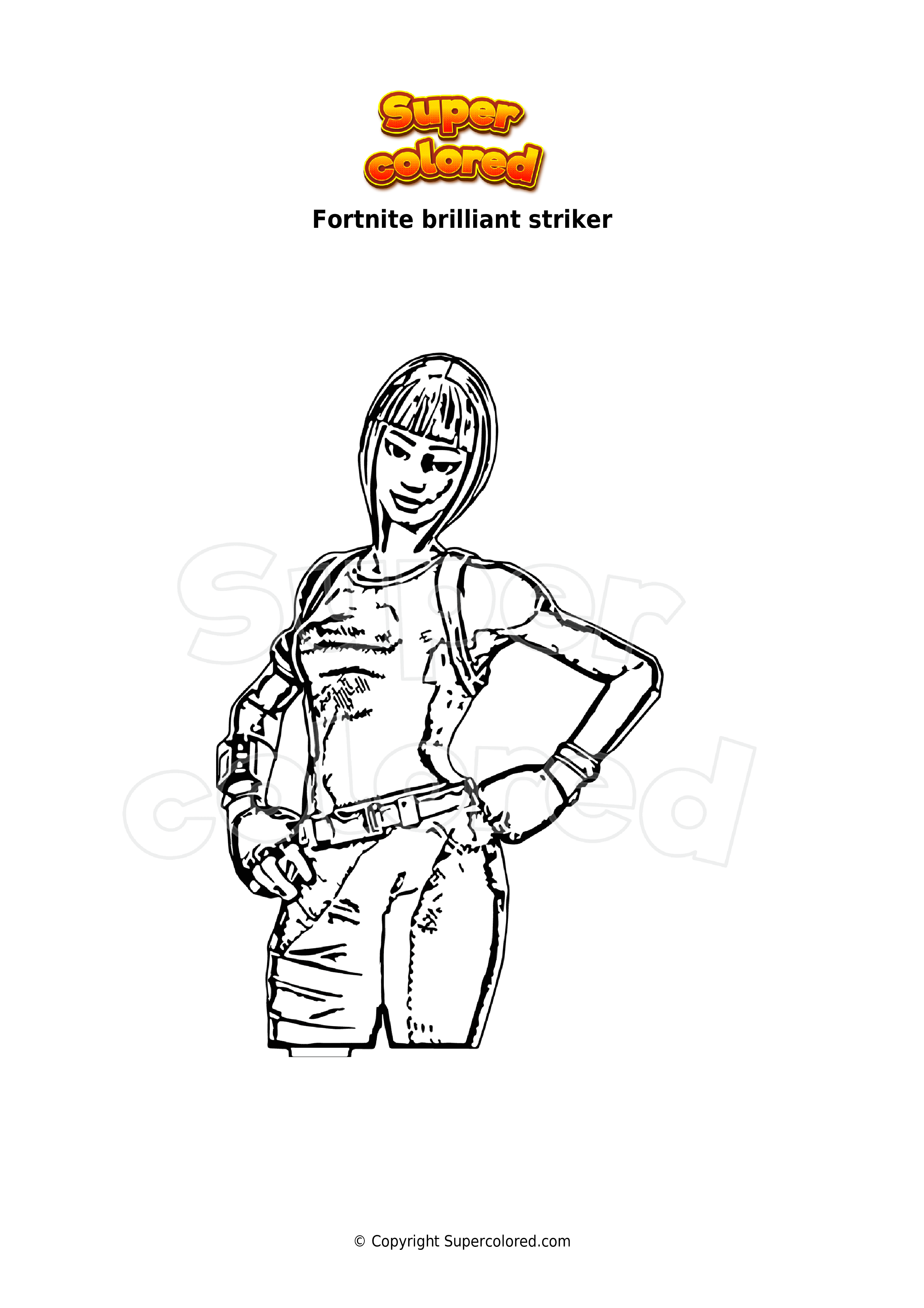 Coloring page fortnite brilliant striker
