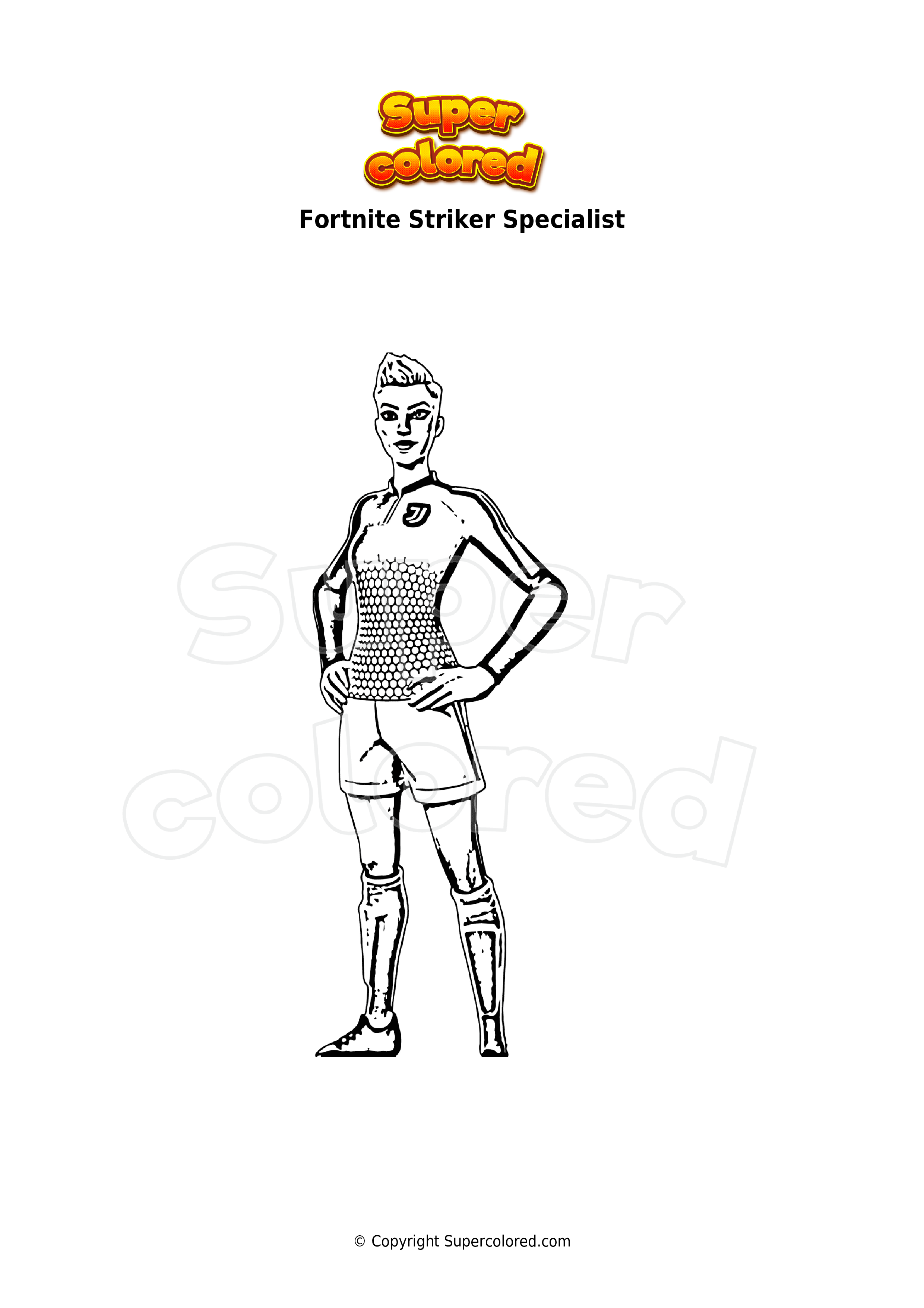 Coloring page fortnite striker specialist