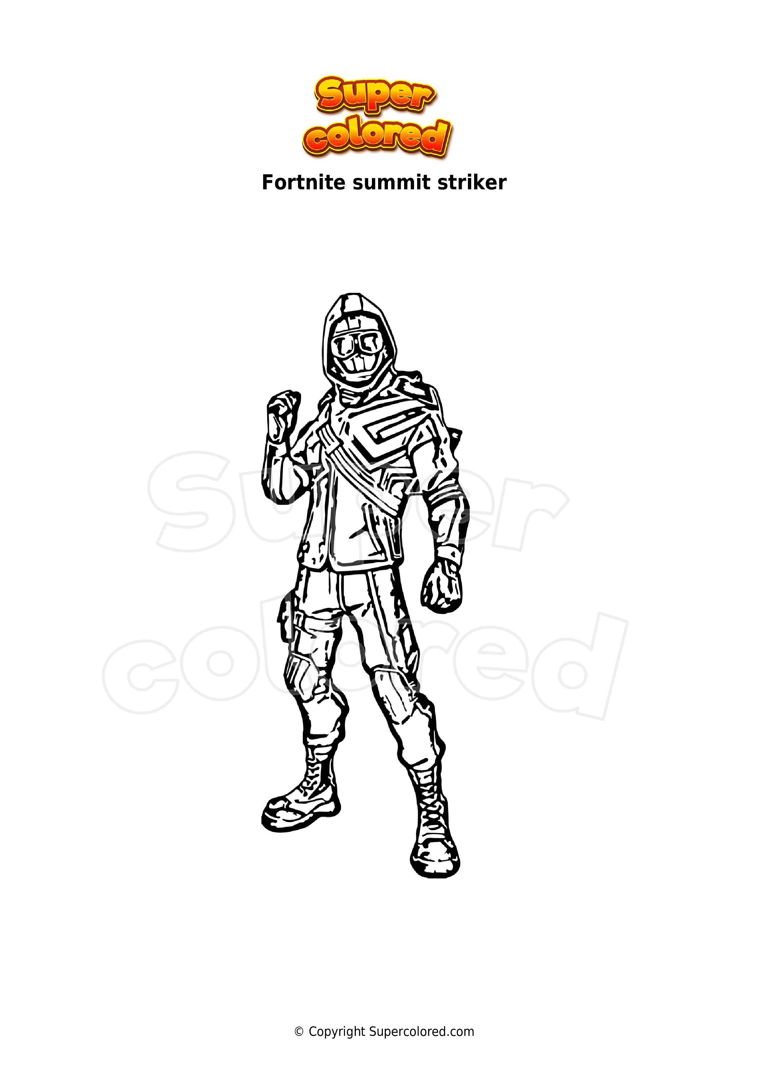 Coloring page fortnite summit striker